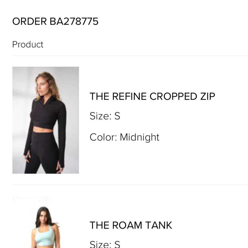 Balance Athletica (now Vitality) Refine Cropped Zip